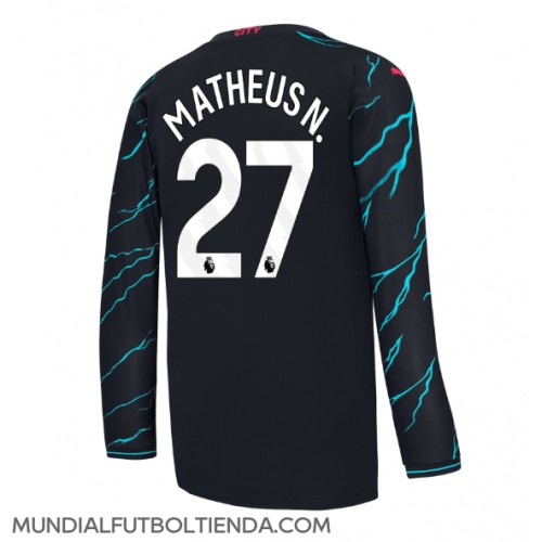 Camiseta Manchester City Matheus Nunes #27 Tercera Equipación Replica 2023-24 mangas largas